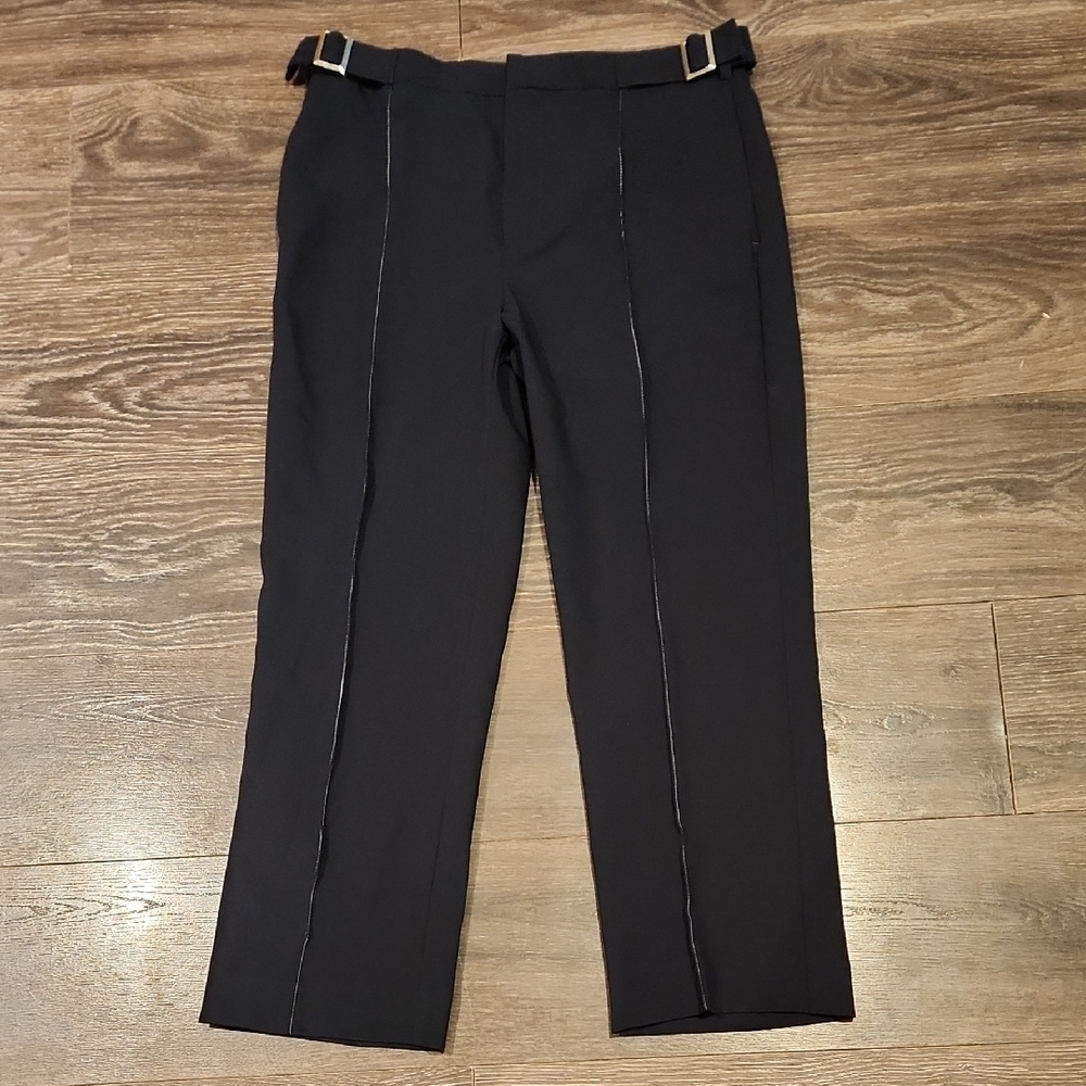 ❤️ ZARA HIGH RISE STRAIGHT CONTRAST TOPSTITCH PANTS, LARGE - Picture 4 of 9